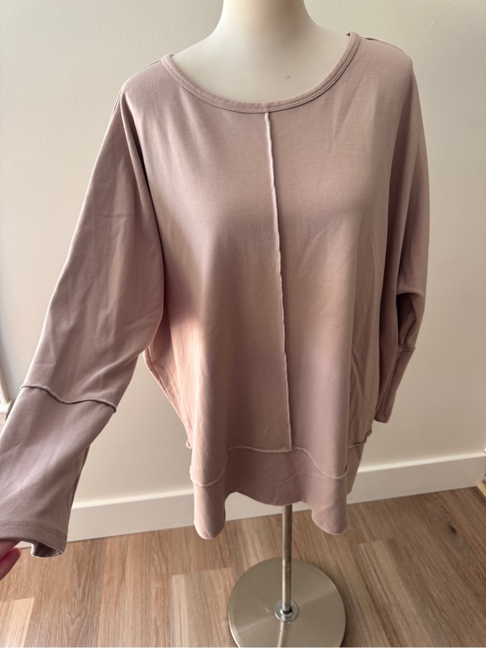 SPANX Perfect Length Dolman Top Women’s 2X Light Mauve Relaxed Pullover